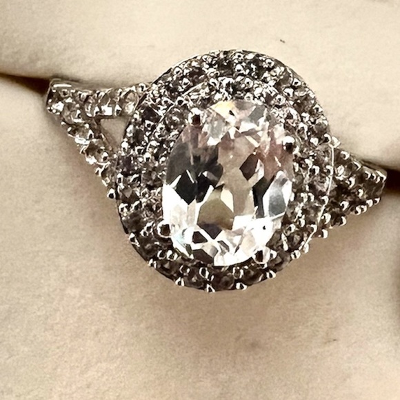 Sterling Silver CZ Halo Ring - Picture 4 of 4